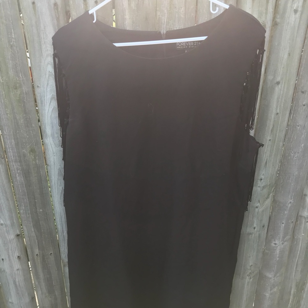 Fringed sleeve dress